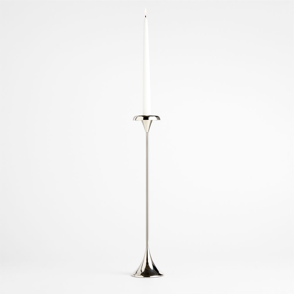 Aura Nickel Cast Brass Taper Candle Holders by Daniel Humm