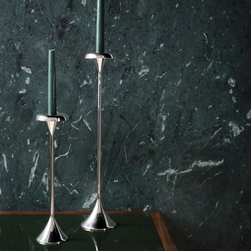 Alternative view of Aura Nickel Cast Brass Taper Candle Holders by Daniel Humm