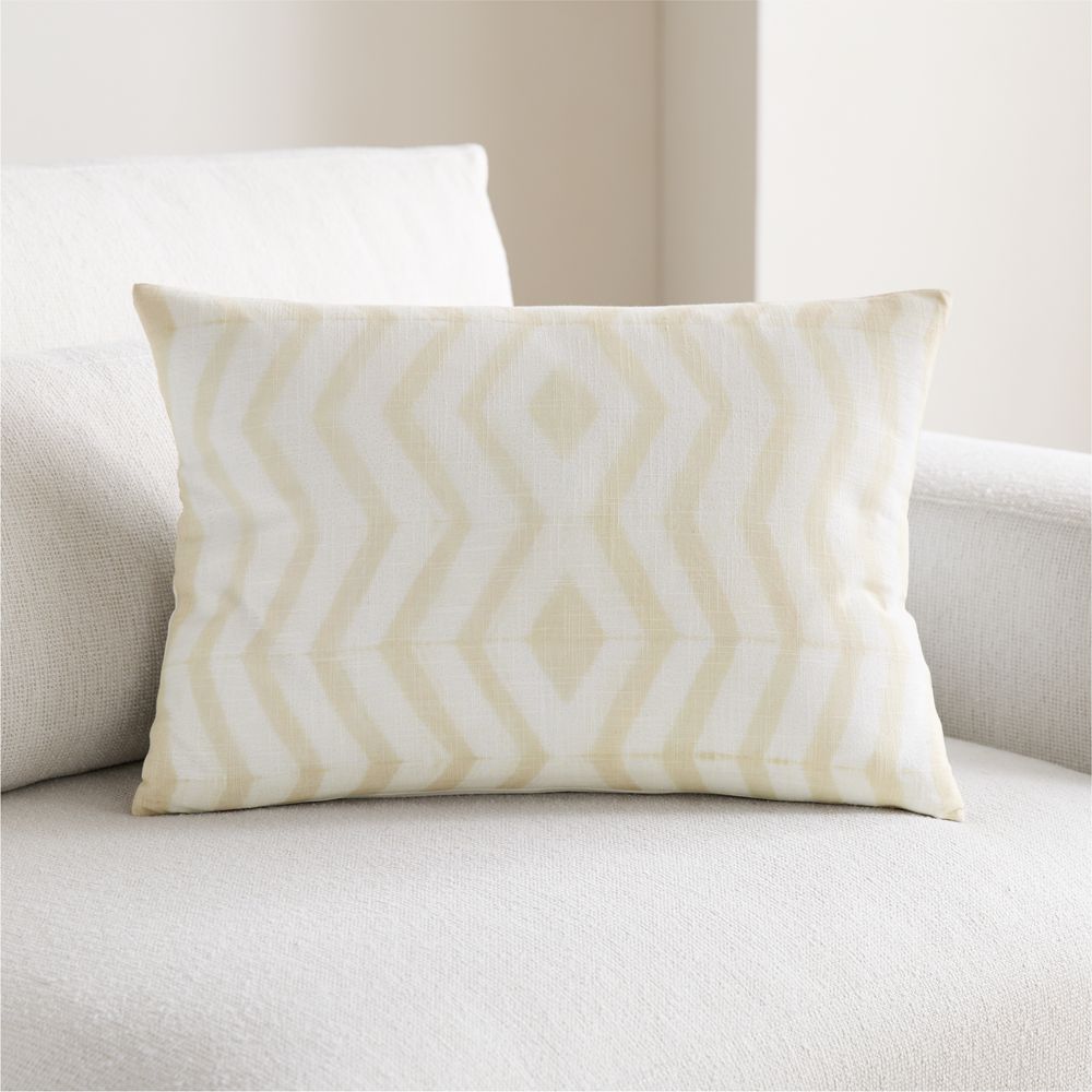 Olinda Shibori Diamond 22"x15" Travertine Beige Throw Pillow