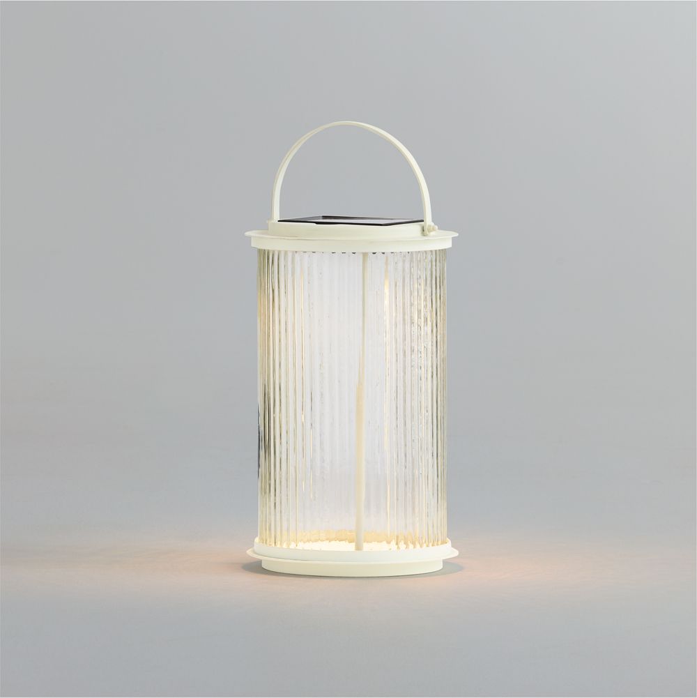 Kimball LED White Metal Solar Lantern