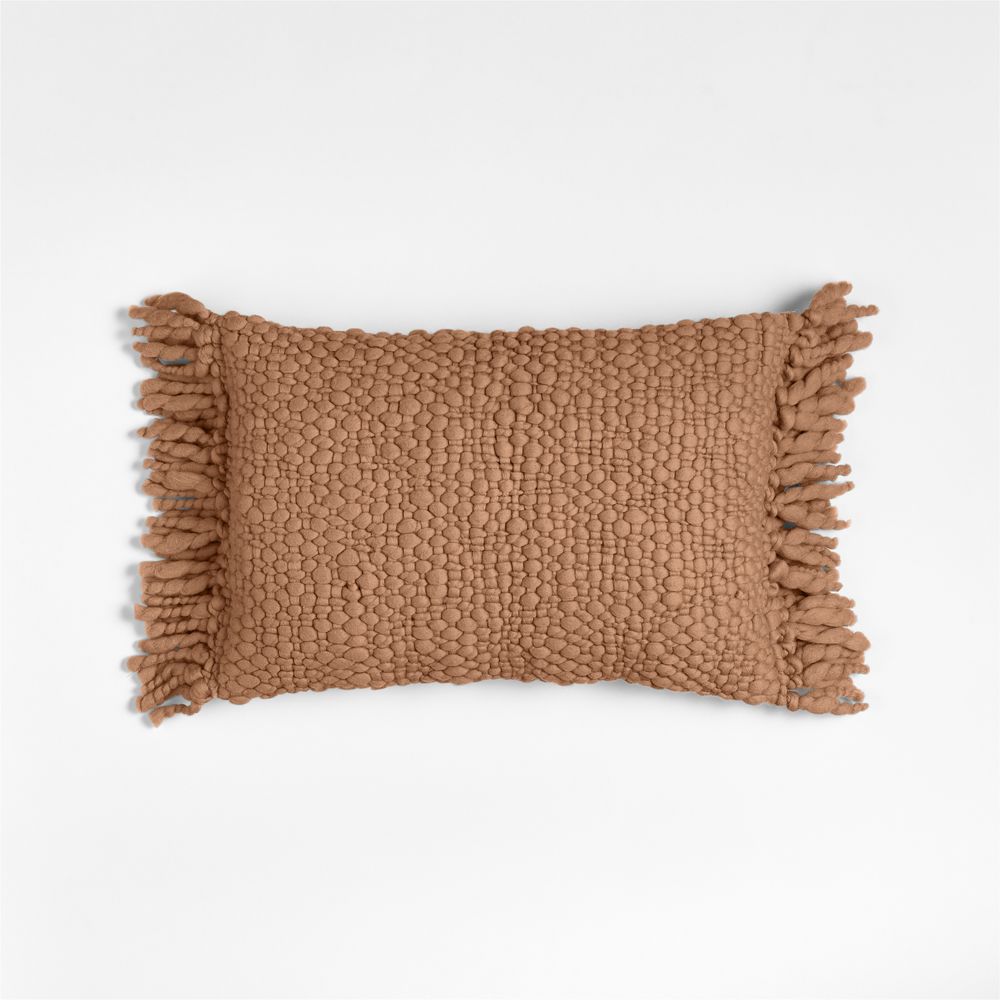 Chunky Woven Wool Fringe Throw Pillows