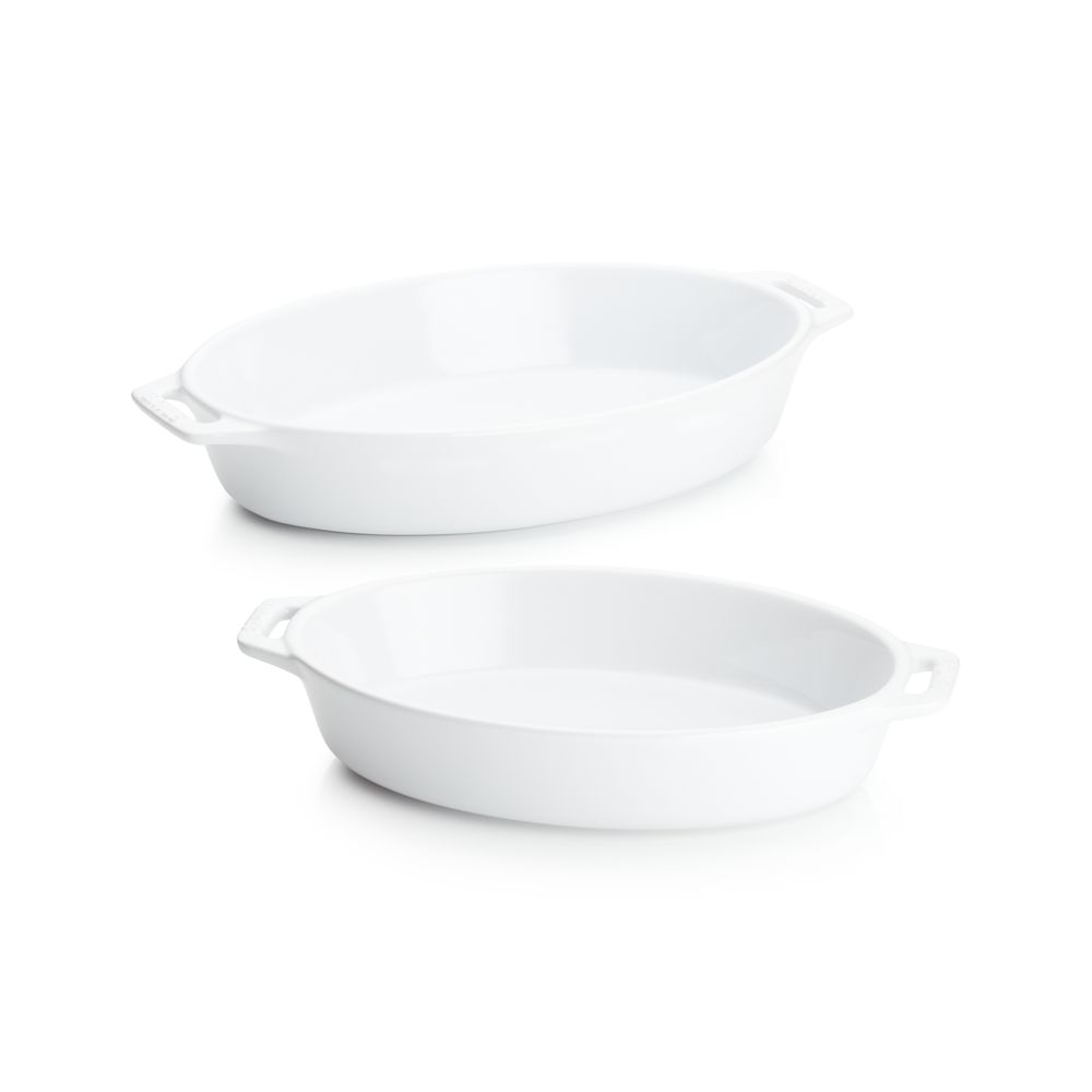 Alternative view of Staub White 2-Piece Oval Baker Set