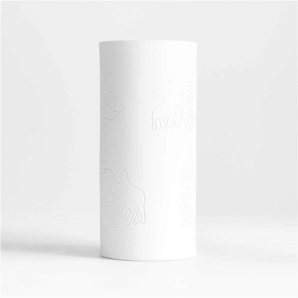 White Ceramic Hurricane Candle Holders by Lucia Eames