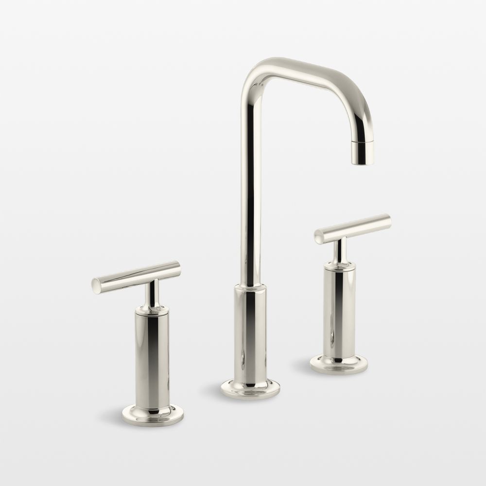 Kohler Purist Widespread Chrome Gooseneck Bathroom Sink Faucet