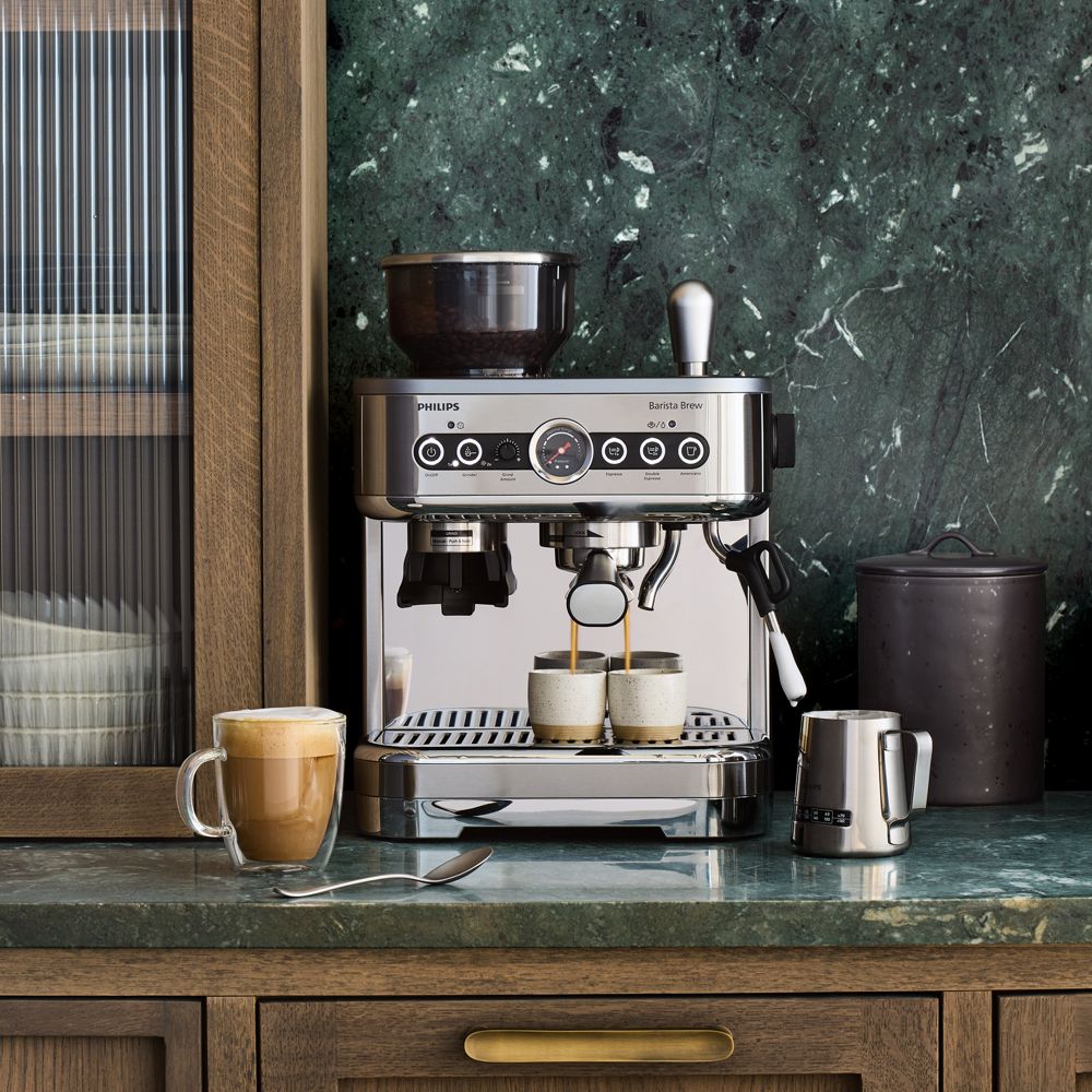 Alternative view of Philips BaristaBrew Dual Bean Hopper Espresso Machine in Stainless Steel