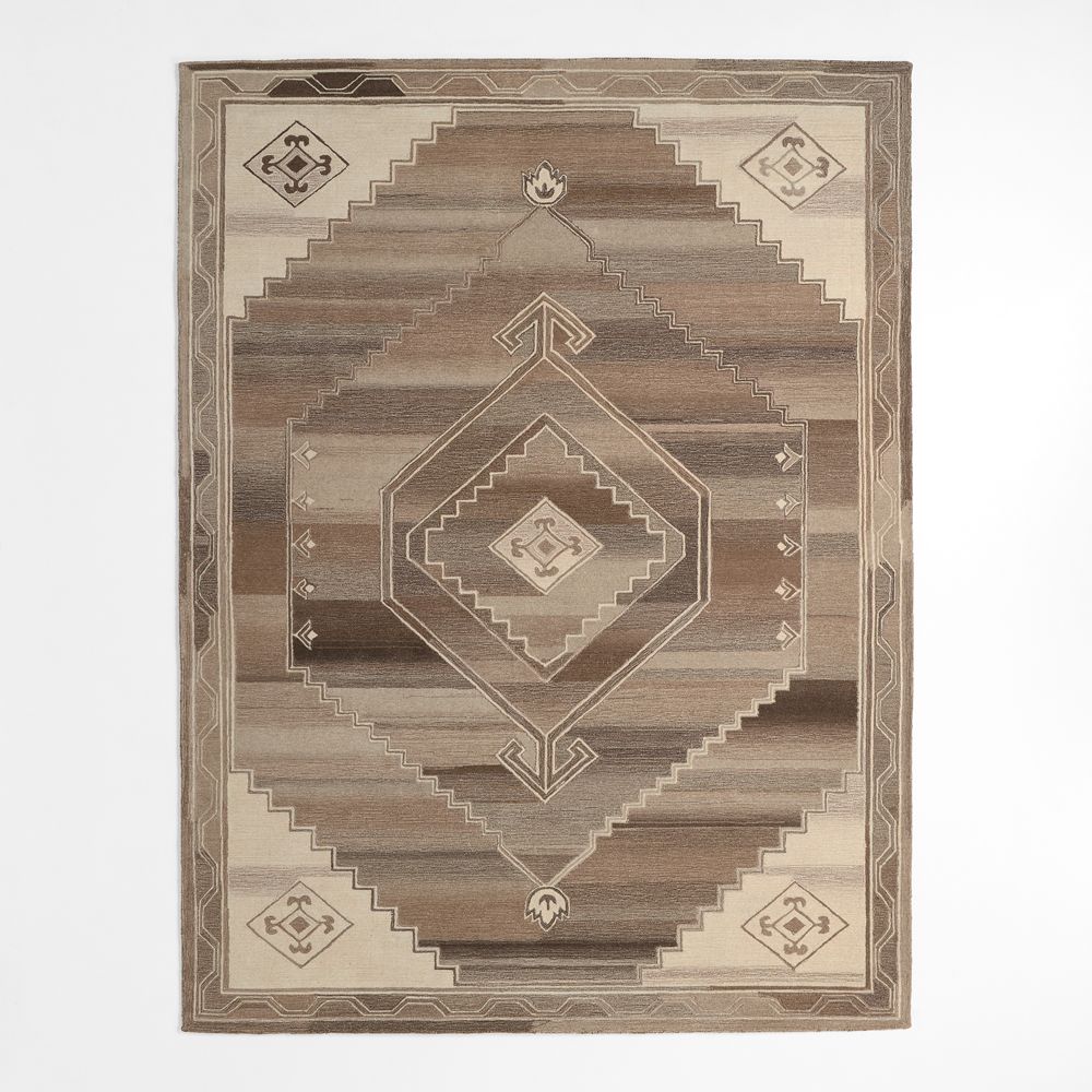 Lyon Wool Traditional Hand-Tufted Brown Area Rug