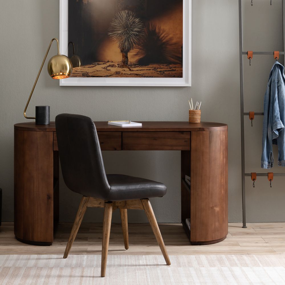 Alternative view of Armitage 60" Brown Acacia Wood Desk
