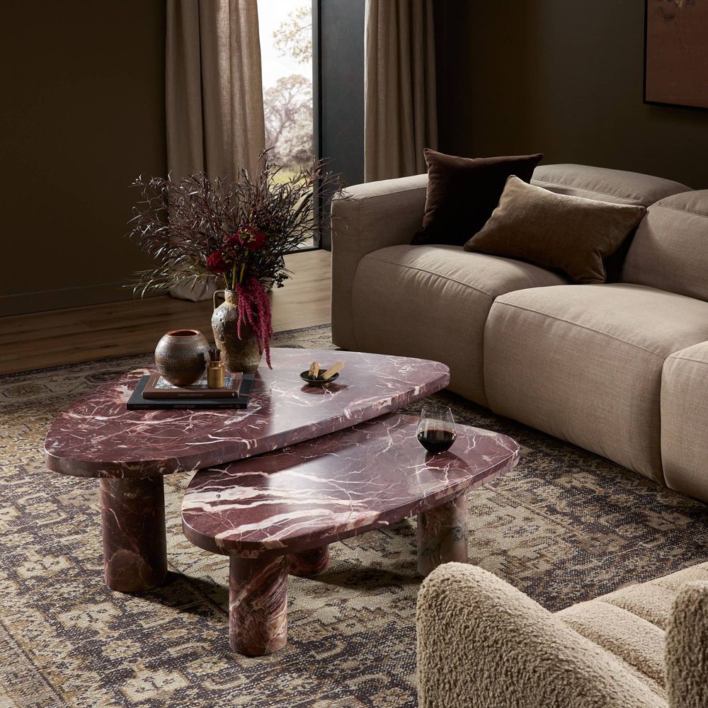 Alternative view of Zion Merlot Marble Coffee Table (36"-48")