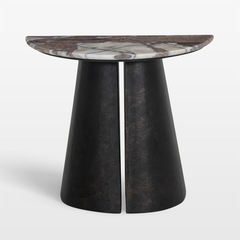 Valerie Bronze Aluminum and Marble 22" End Table