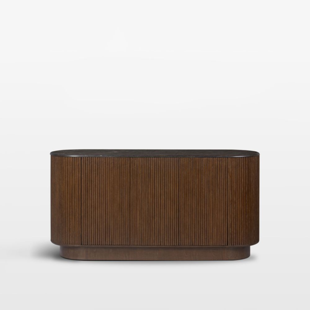 Baylor 63" 3-Door Oak Storage Media Console