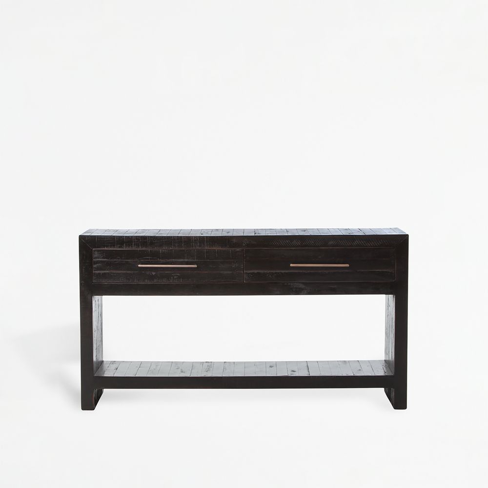 Theo Black Acacia Wood 60" Storage Console Table