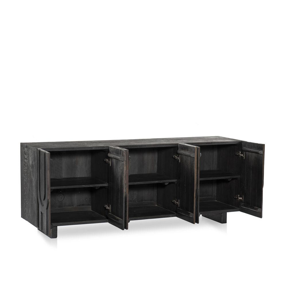 Alternative view of Camila 72" Black Wood Storage Media Console