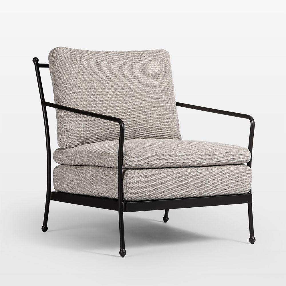 Millie Ecru Metal Outdoor Lounge Chair