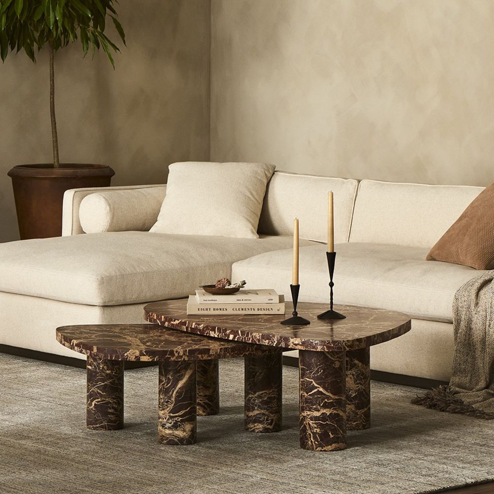 Alternative view of Zion Merlot Marble Nesting Coffee Tables
