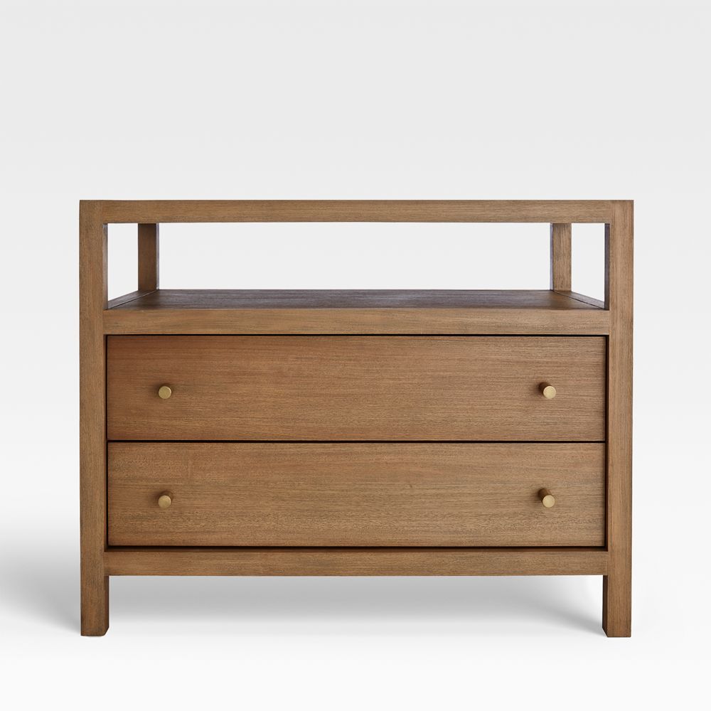 Keane 32" Solid Driftwood Charging Nightstand