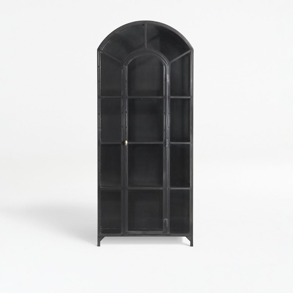 Ventana 40" Black Metal and Glass Storage Display Cabinet