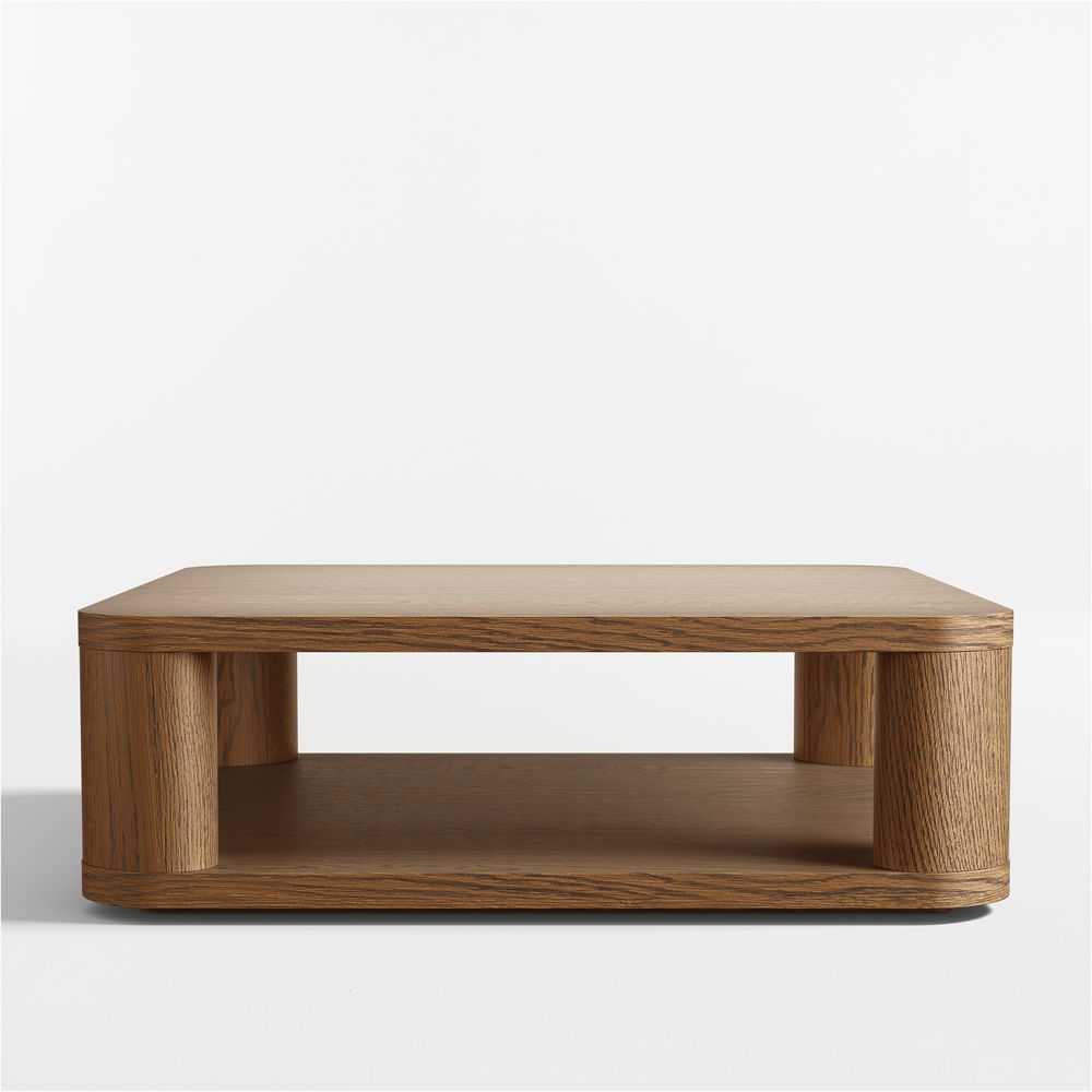 Oakhurst Brown Oak Wood 46" Square Coffee Table