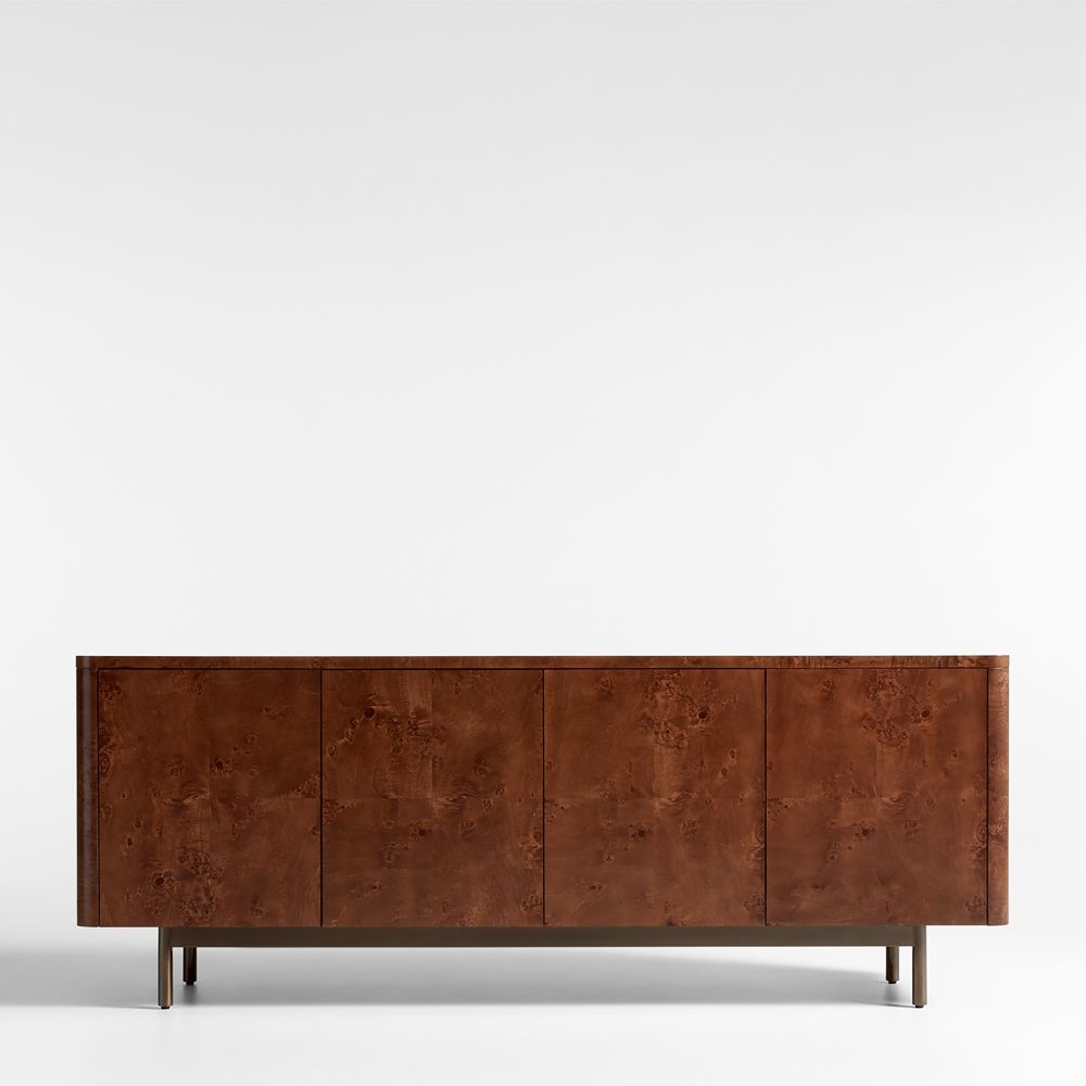 Mota 80" Dark Burl Wood Storage Media Console
