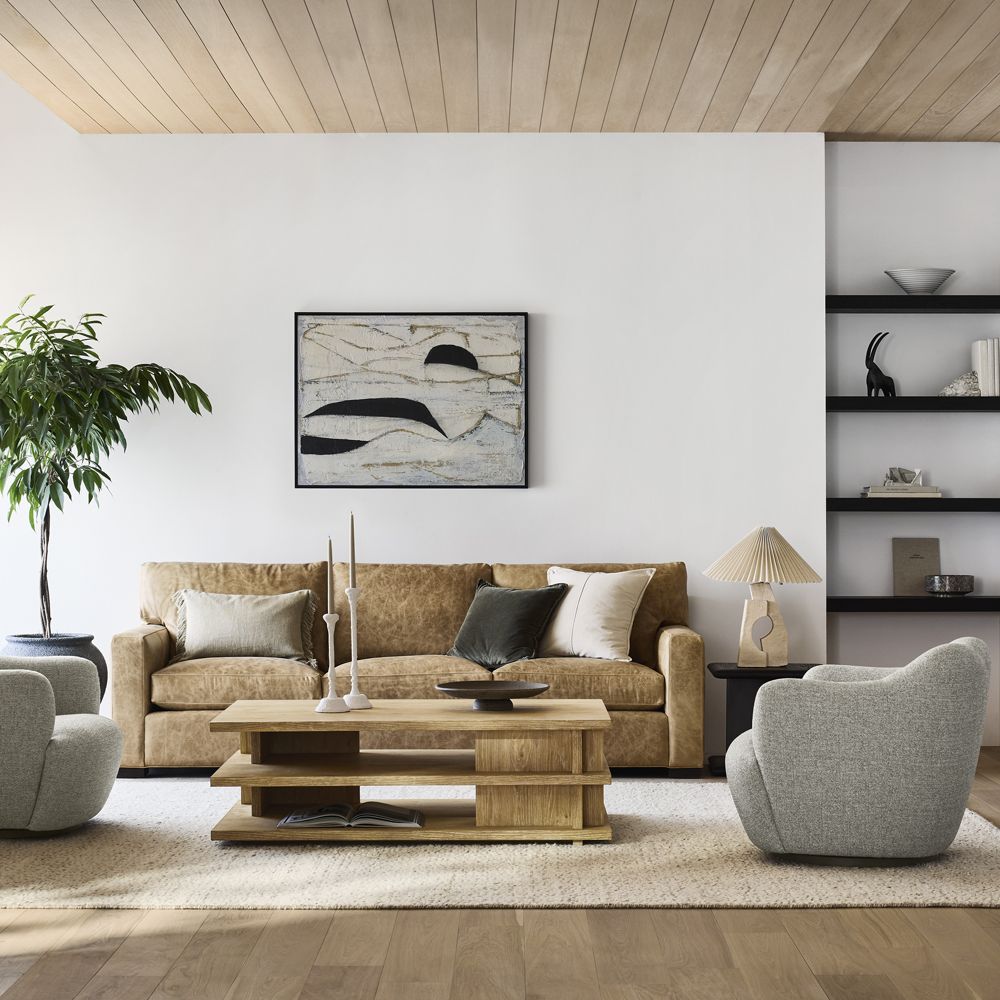 Axis Leather Sofa (66"-105")- Image 2