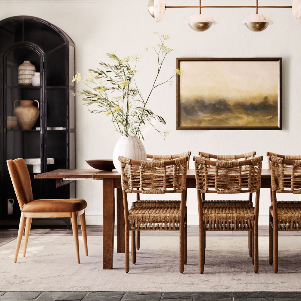 Alternative view of Basque 82"-118" Vintage Brown Solid Wood Extendable Dining Table