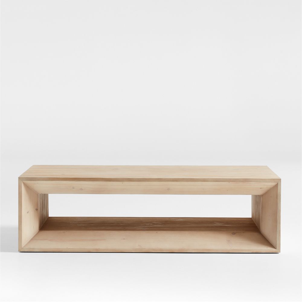 Vernon Natural Pine Wood Rectangular Coffee Table (56"-68")