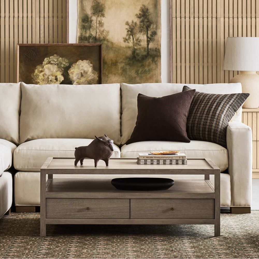 Alternative view of Keane Weathered Natural Wood Storage Coffee Table (45"-54")