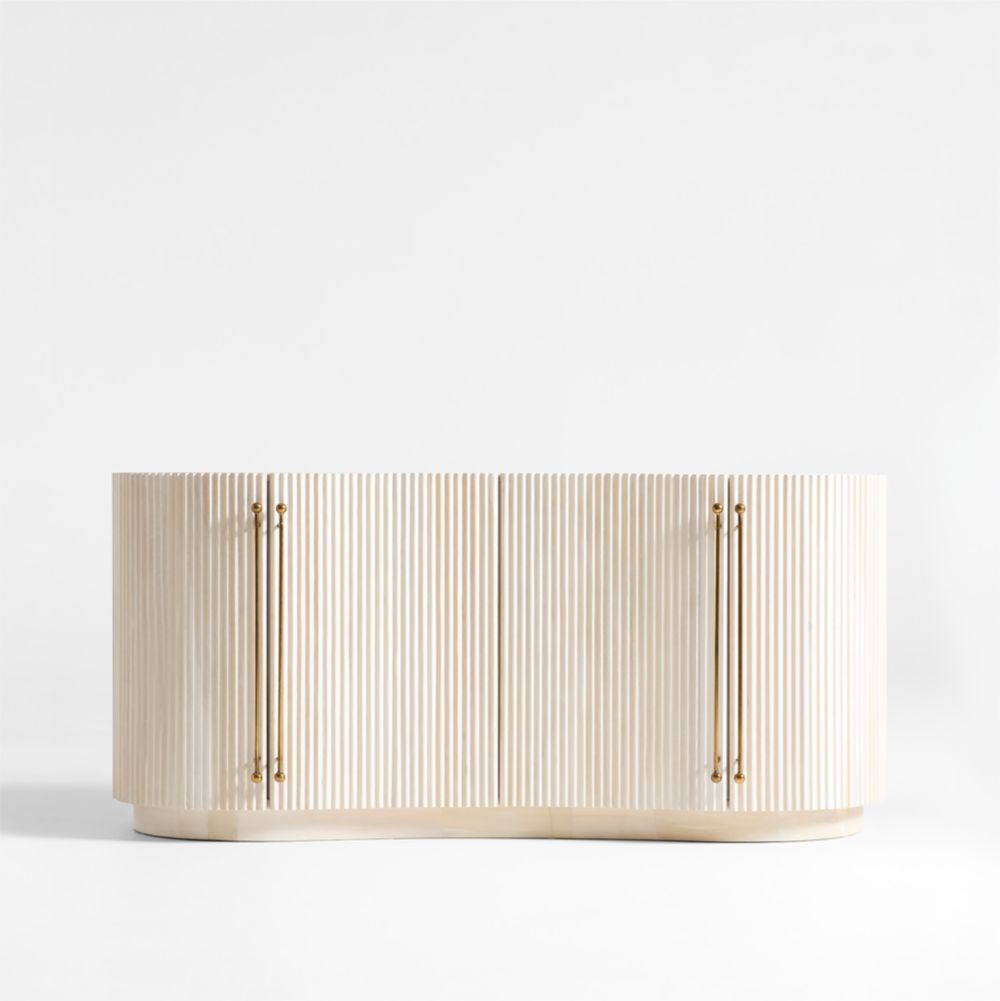 Coastline 72" Oak Wood Fluted Credenza by Brigette Romanek