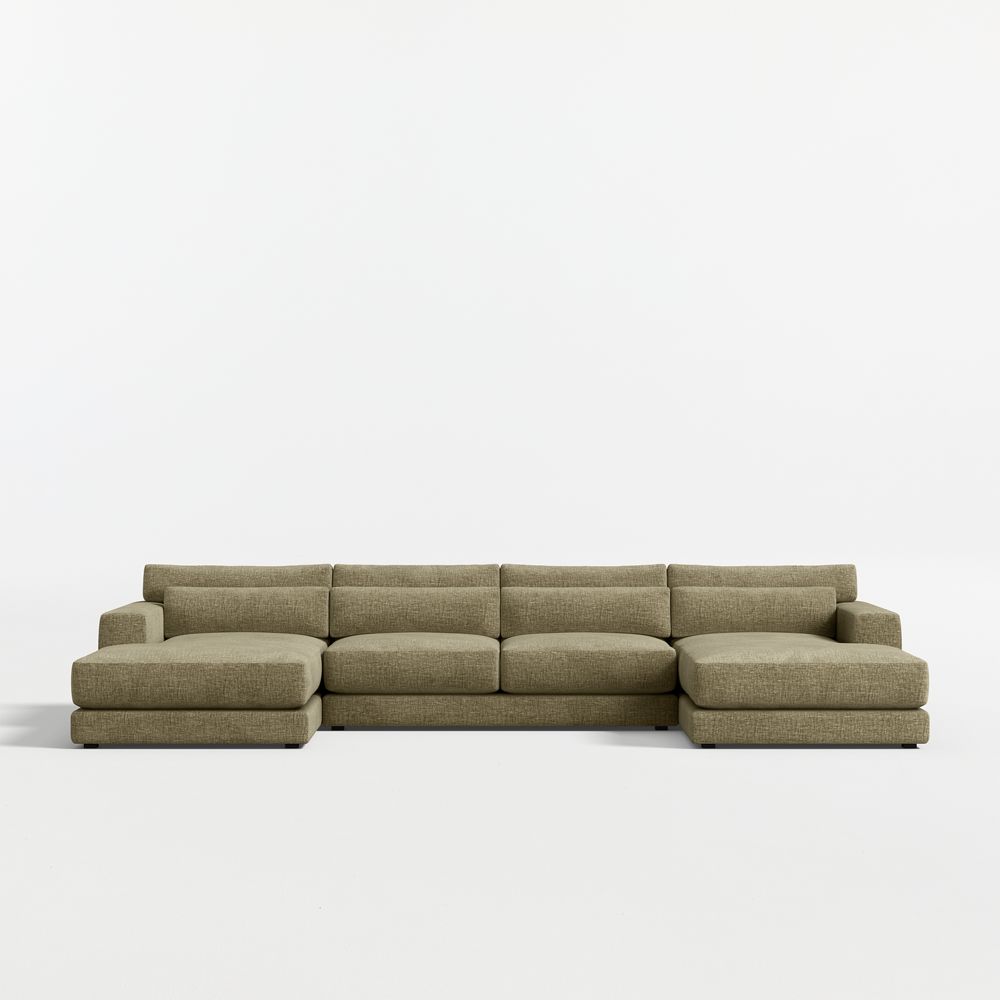 Retreat 3-Piece U-Shaped Sectional Sofa with Double Chaise Lounge
