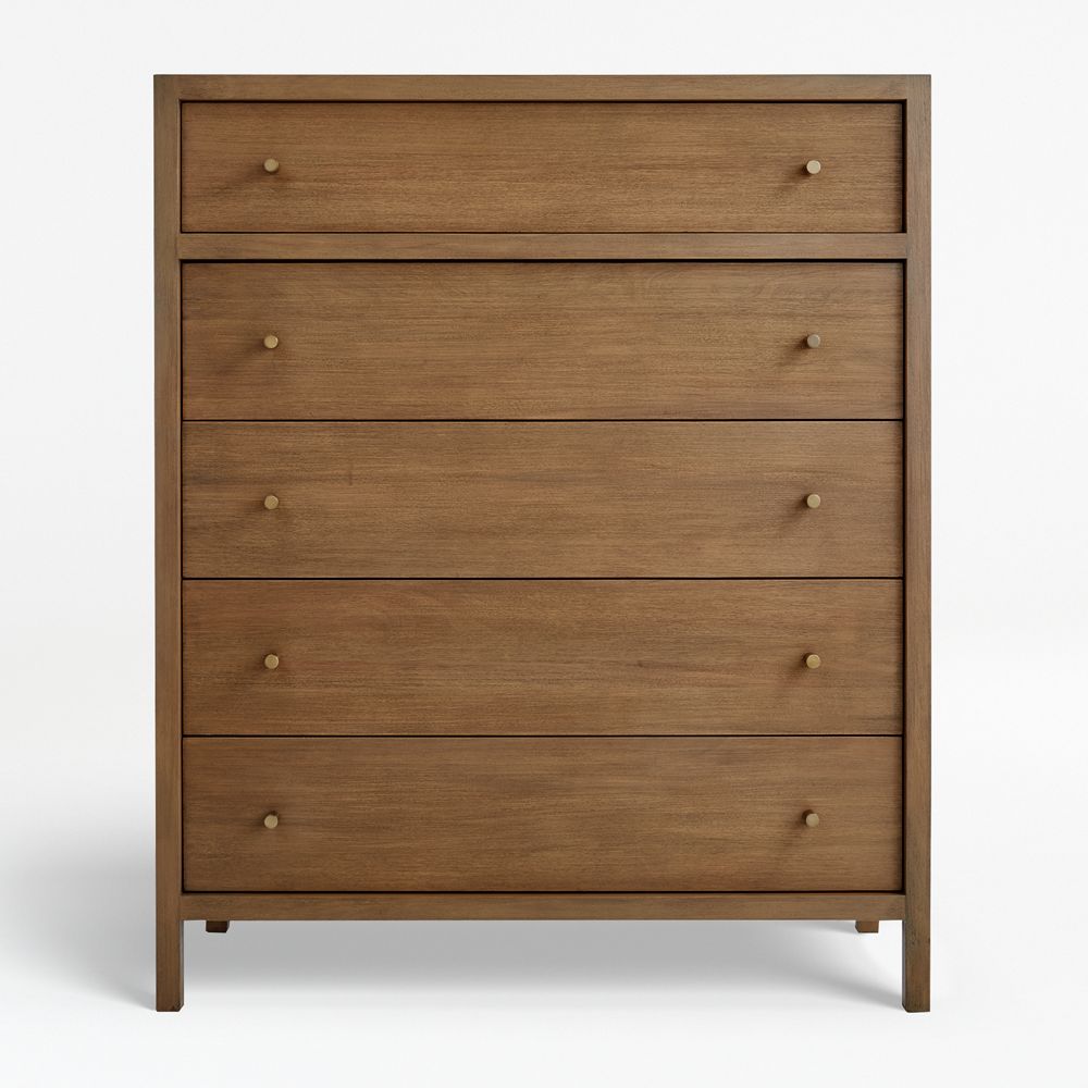 Keane 42" Solid Driftwood 5-Drawer Tall Dresser