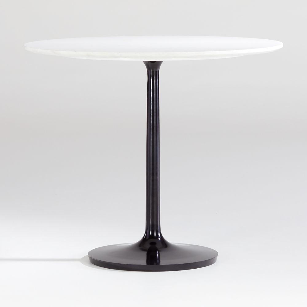 Nero White Marble and Black Metal Bistro Dining Table (36"-60")