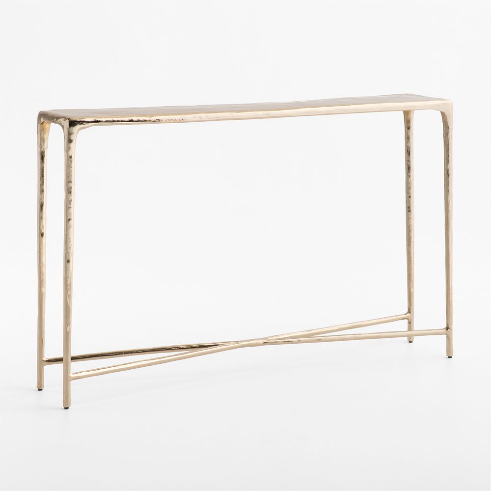 Alira Polished Brass Cast Aluminum 50" Console Table