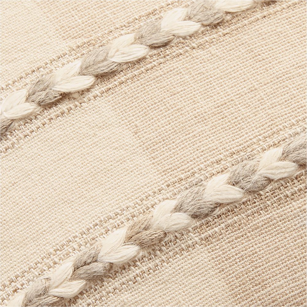 Isla Braided Stripe 23"x23" Warm Sand Beige Throw Pillow Cover- Image 2