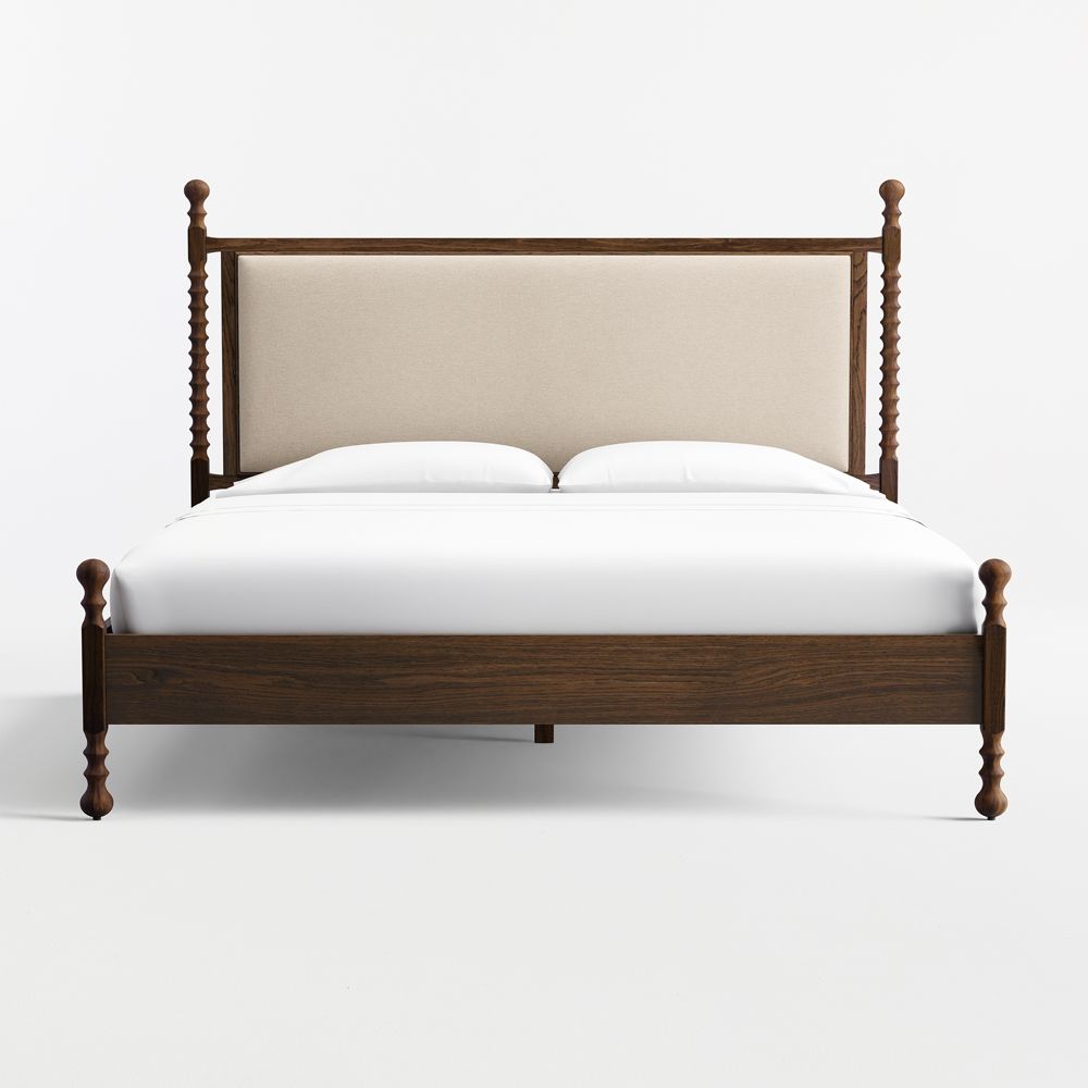 Pembroke Deep Brown Oak Wood Bed