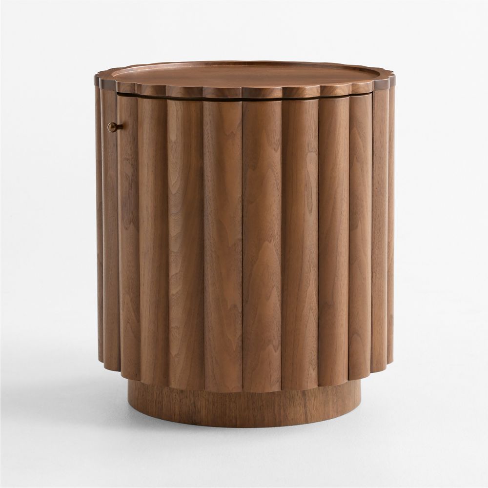 Set Point Walnut Wood Storage 20" End Table by Venus Williams