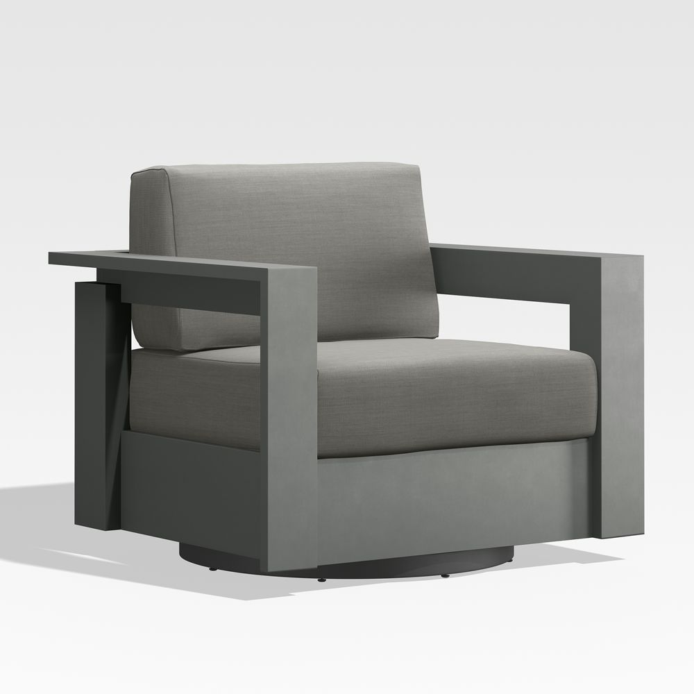 Walker Metal Outdoor Swivel Lounge Chair with Sunbrella Cushions