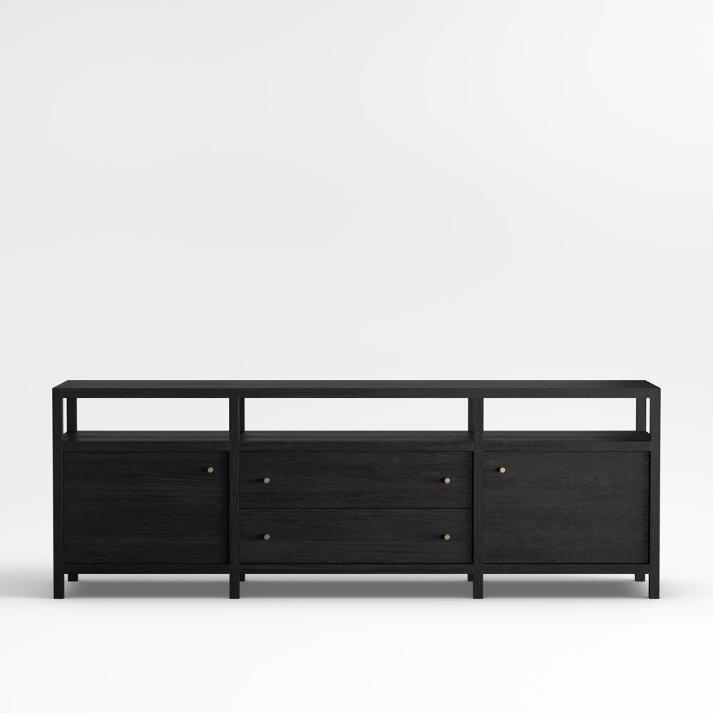 Keane Black Wood Storage Media Console (72"- 86")