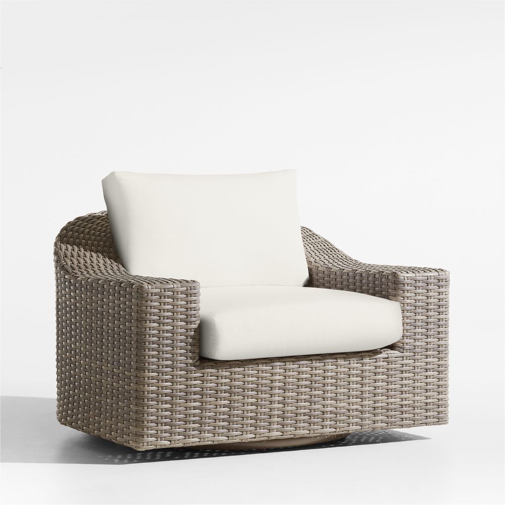 Abaco All-Weather Wicker Outdoor Swivel Lounge Chair with Sunbrella Cushions