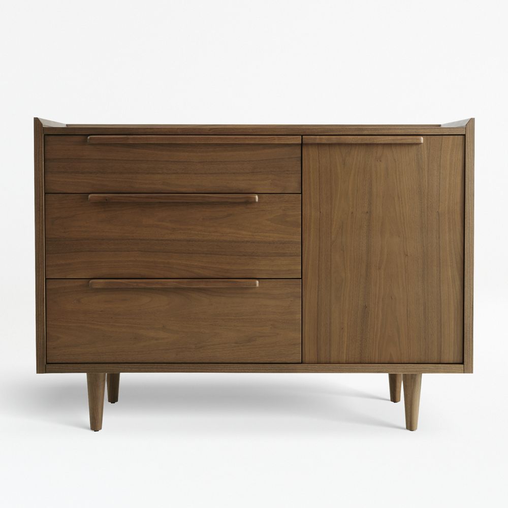 Tate 46" Walnut Wood 3-Drawer Dresser