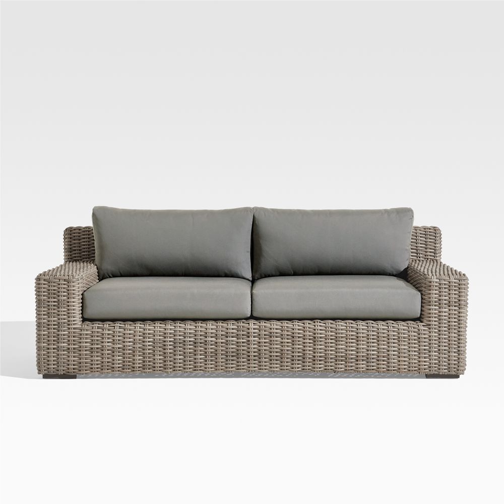 Abaco 83" All-Weather Wicker Outdoor Sofa with Sunbrella Cushions