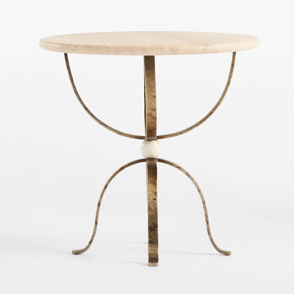 Telephone Travertine 20" Side Table by Laura Harrier & Tiffany Howell