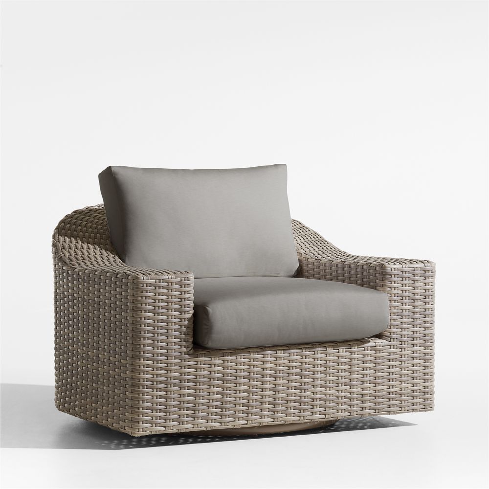 Abaco All-Weather Wicker Outdoor Swivel Lounge Chair with Sunbrella Cushions