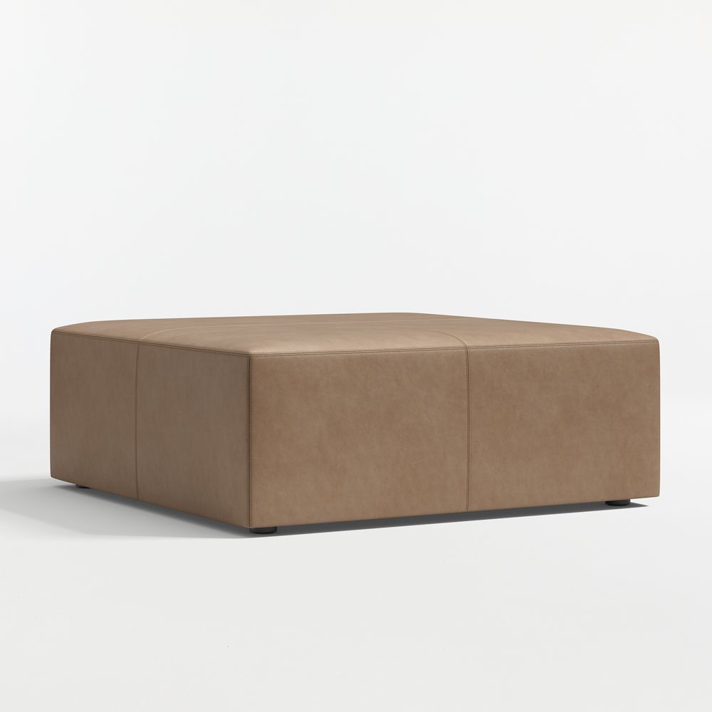 Highland 44" Square Leather Ottoman