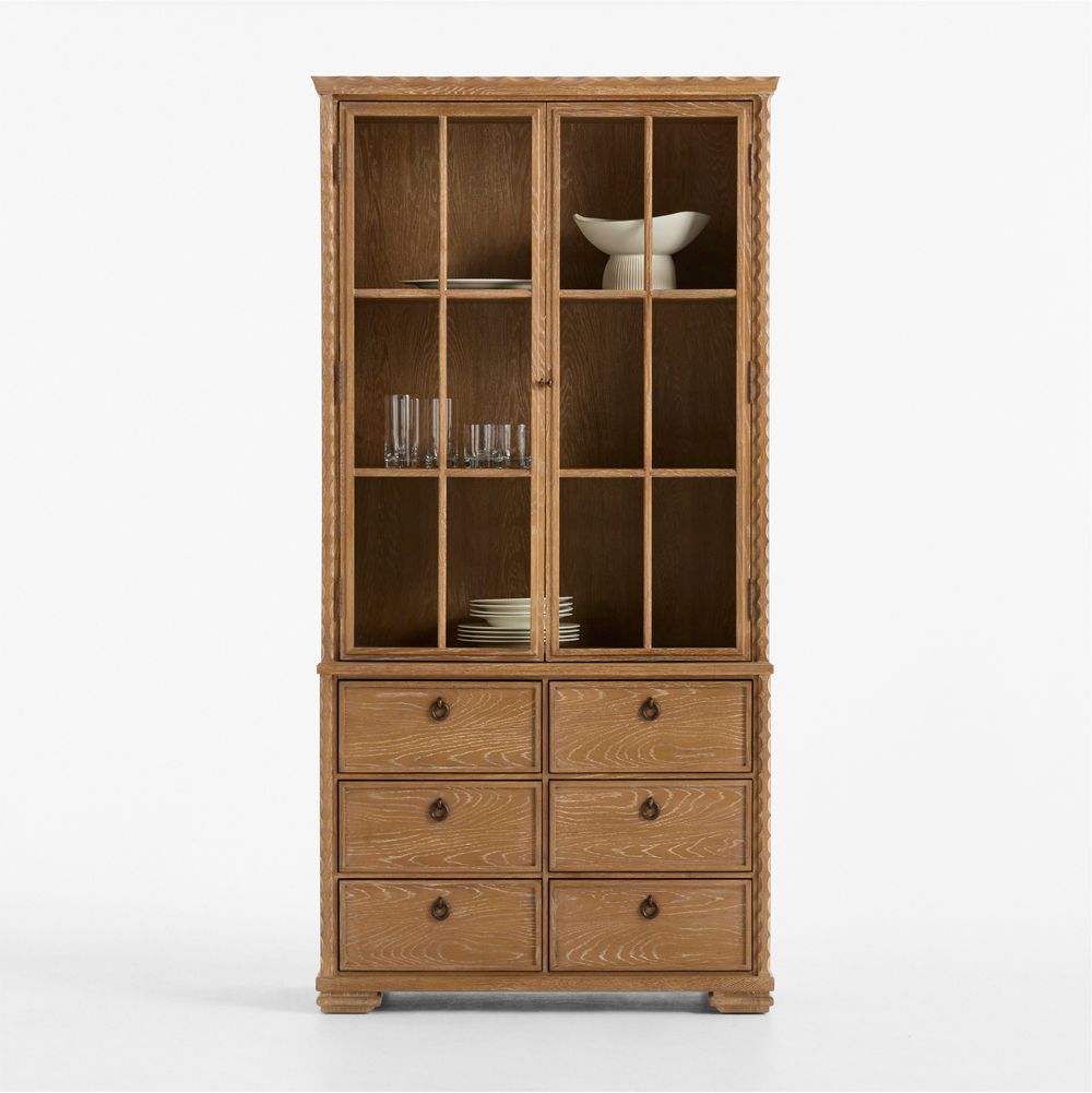 Hazelton 40" Brown Oak Wood Storage Cabinet