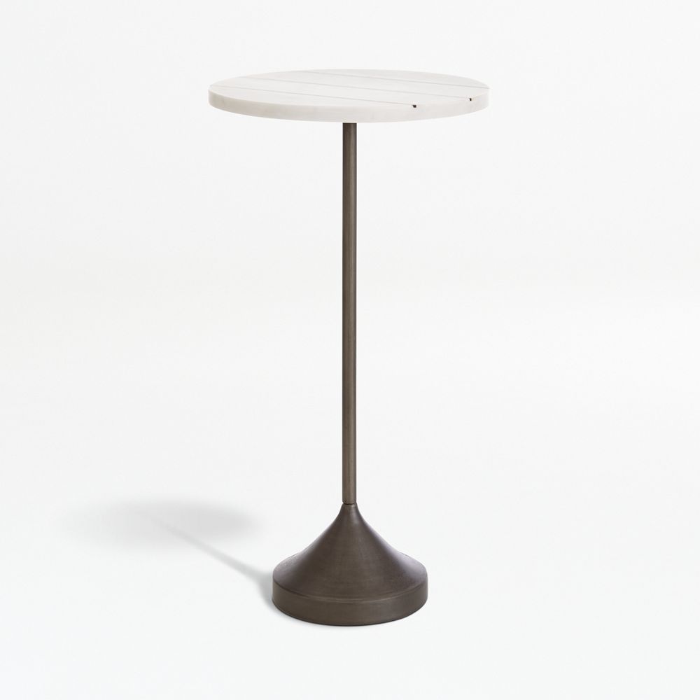 Prost Tall Brass and Marble Drink Table
