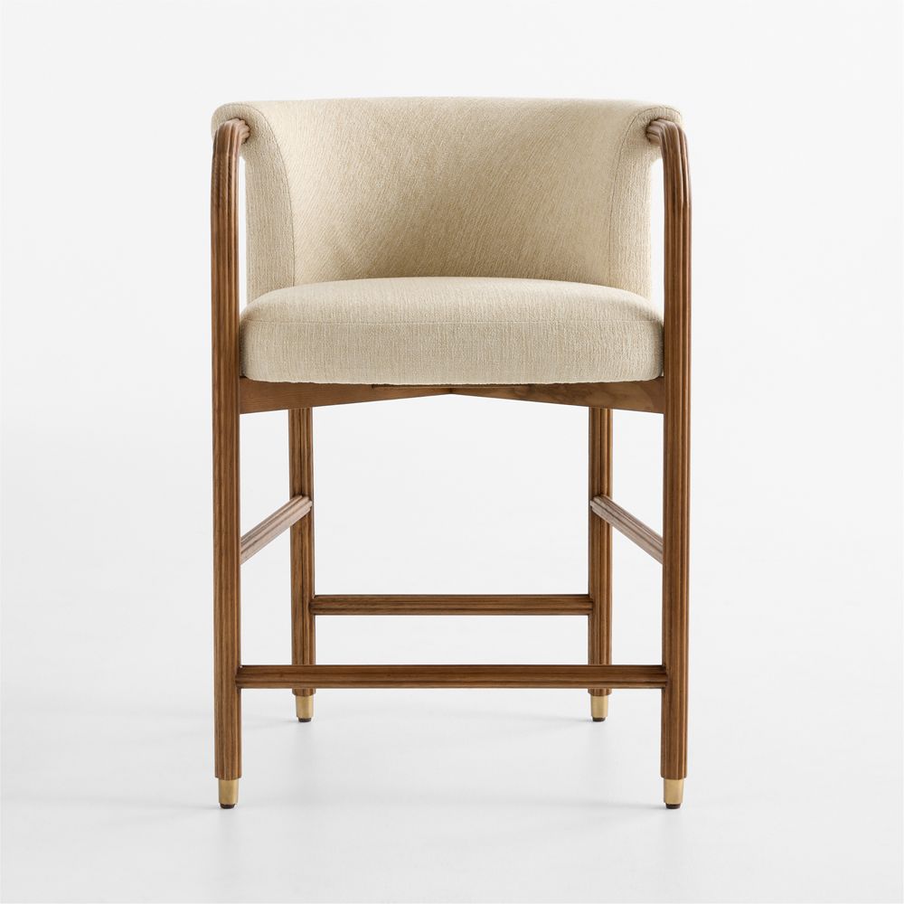 Advantage Ivory Upholstered Wood Counter Stool by Venus Williams