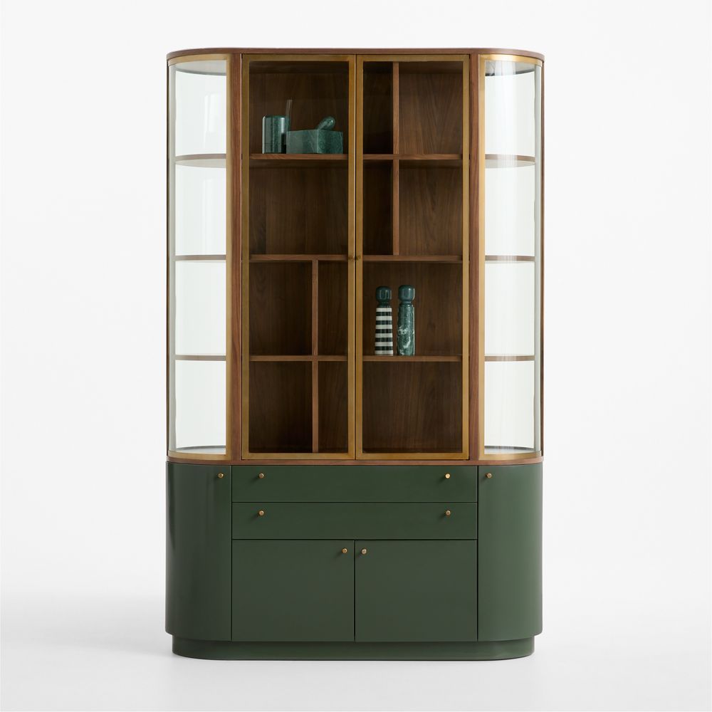 Zurich 53" Kombu Green Wood and Glass Storage Cabinet by Daniel Humm