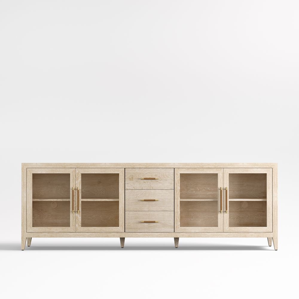 Clairemont Natural Wood Storage Media Console (72"-89")