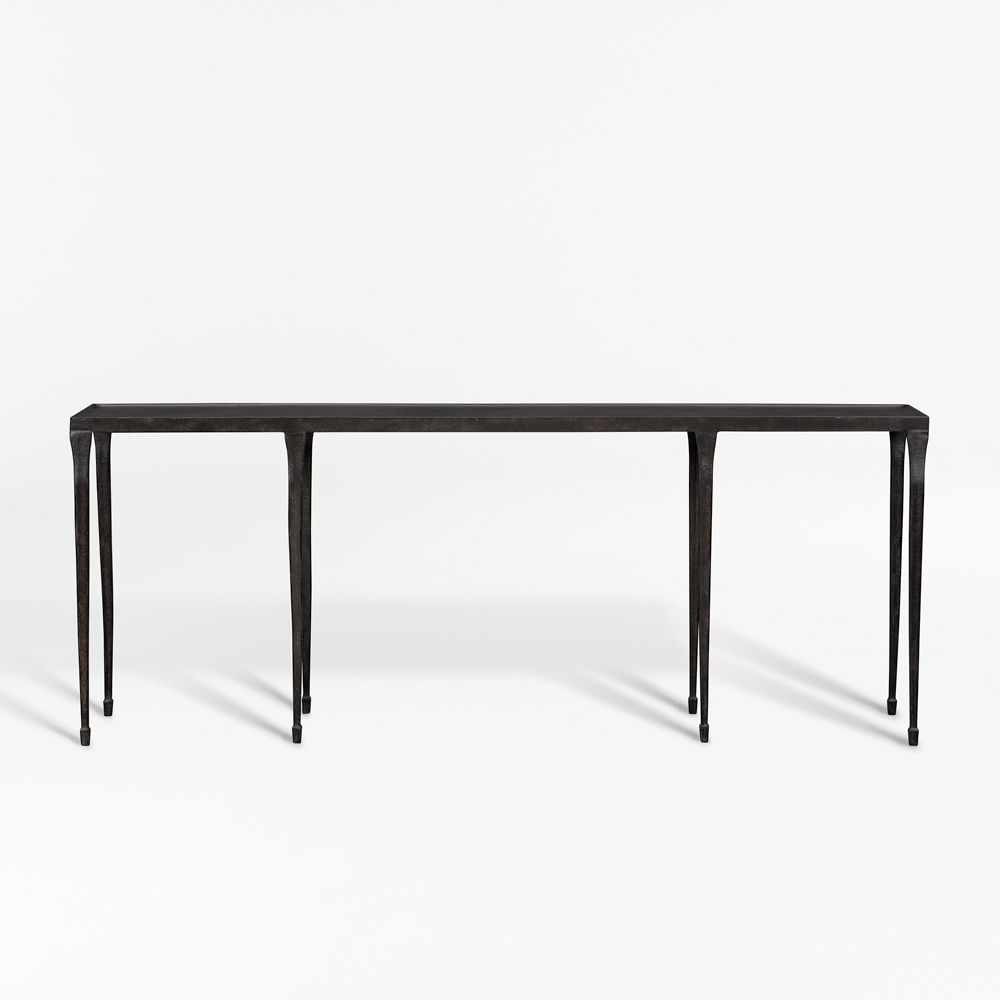 Silviano 84" Rectangular Black Iron and Steel Console Table