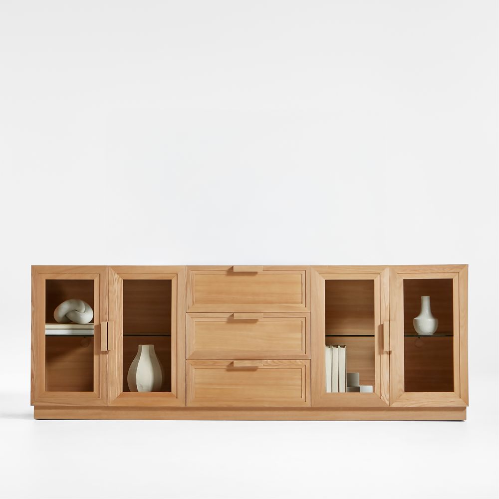 Calypso 90" Natural Wood Storage Media Console