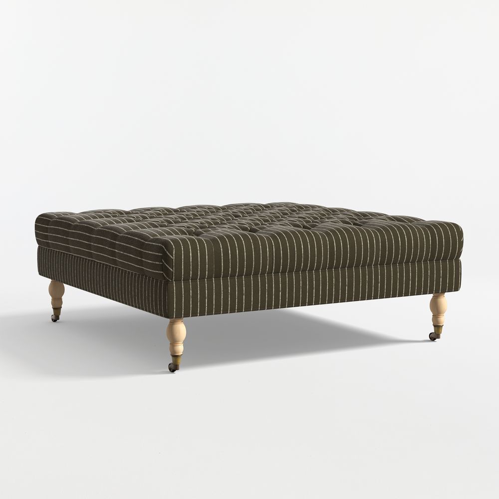 Langley Striped 45" Square Cocktail Ottoman
